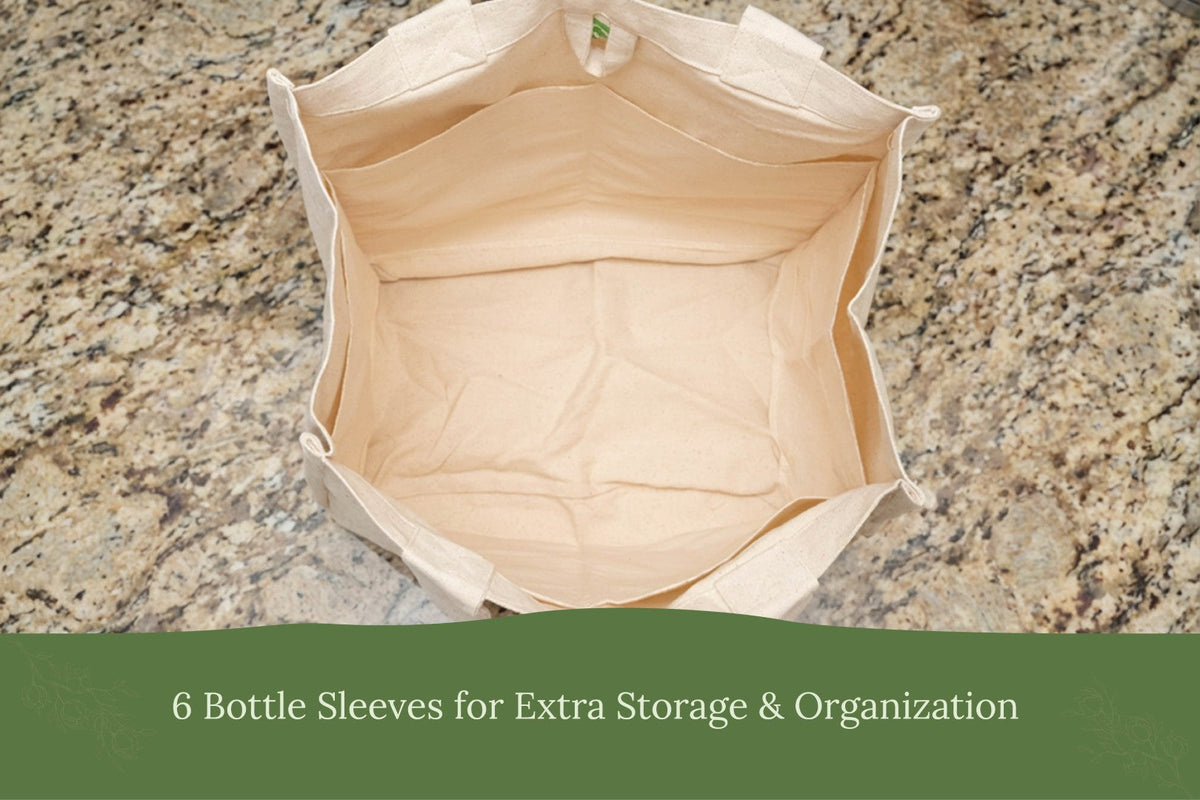 Canvas Grocery Tote Bags with Compartments