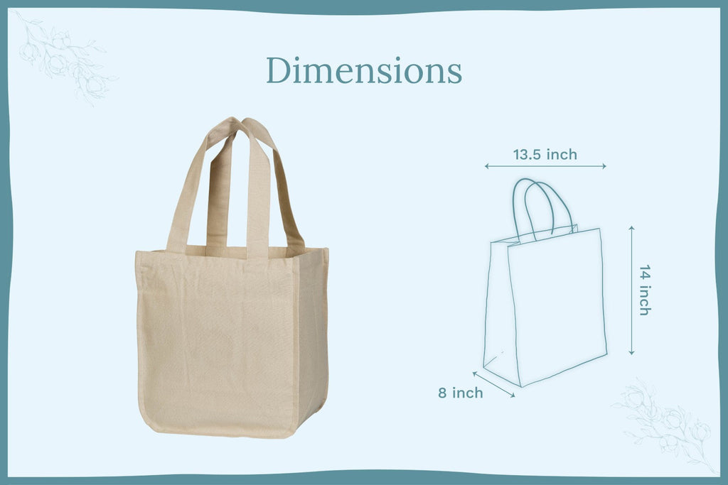 Canvas Grocery Tote Bags with Compartments