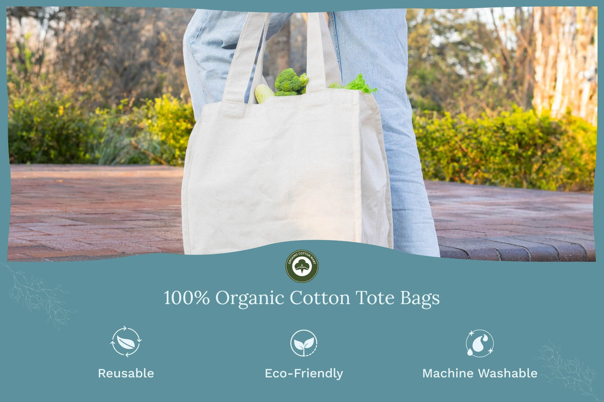 Canvas Grocery Tote Bags with Compartments