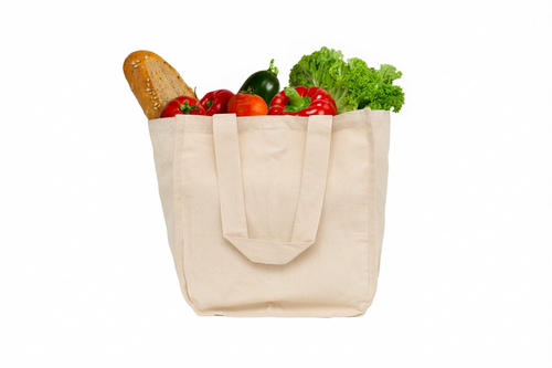 Canvas Grocery Tote Bags with Compartments
