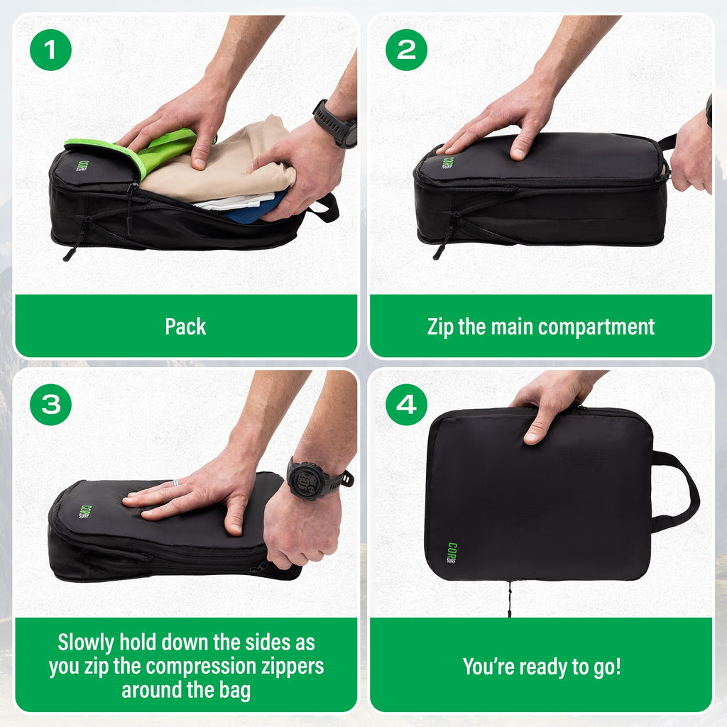 Compression Packing Cubes for Organized Travel